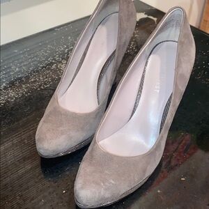 Nine West Taupe Suede Heels